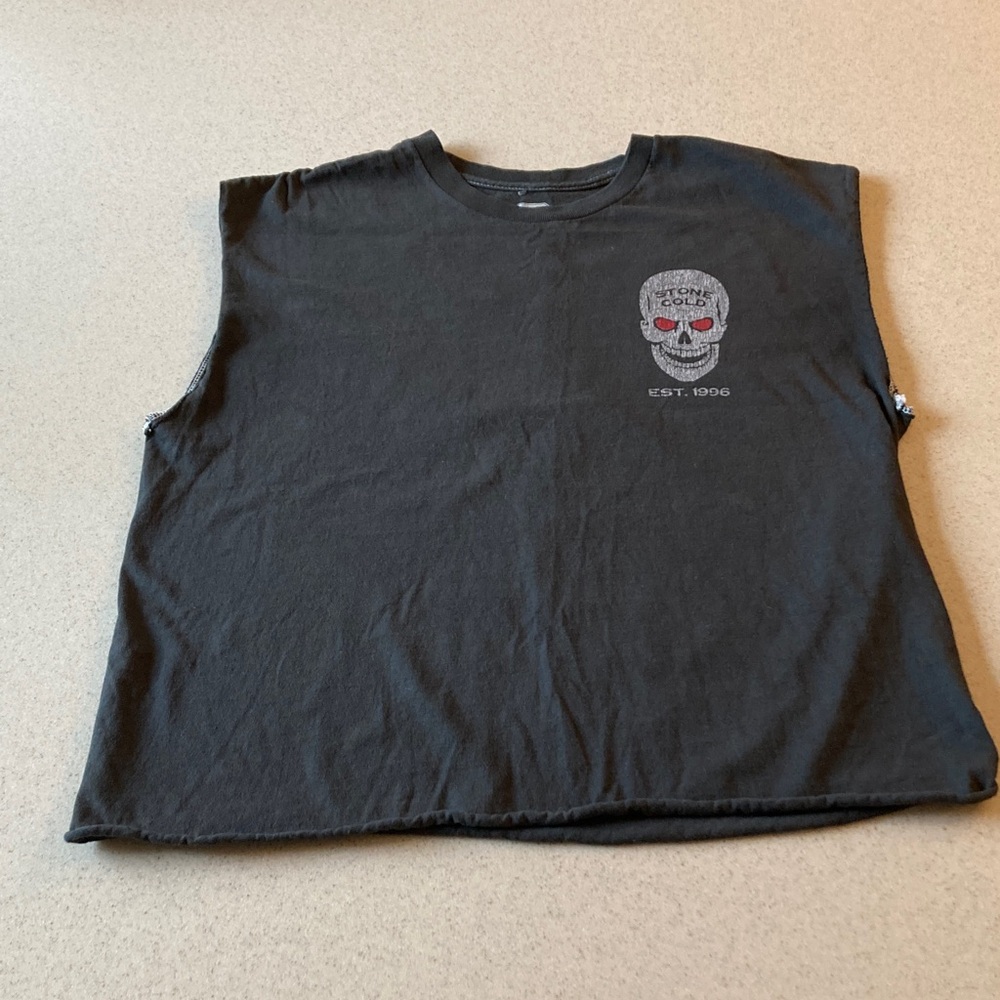 Black Sleeveless Graphic Tank Top w/Skull + Rattlesnake Men Size M